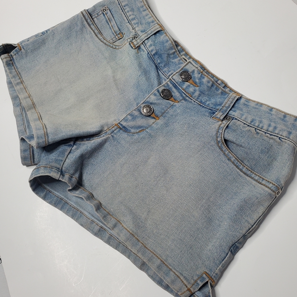 Roxy Jean Shorts with Rainbow Embroidery Button Fly 7